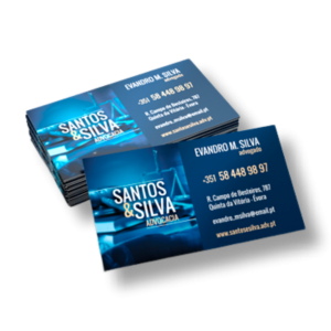 Cartão de visita Supremo 300g 9x5cm 4x0 UV Total Frente Corte Reto 