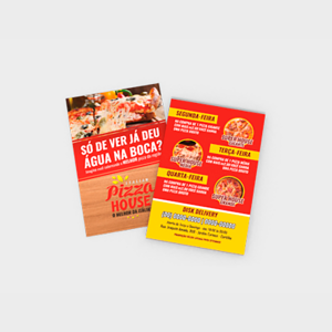 Flyers e Panfletos Couchê 120g 10x15cm 4x0 UV Total Frente e Verso Corte Reto 