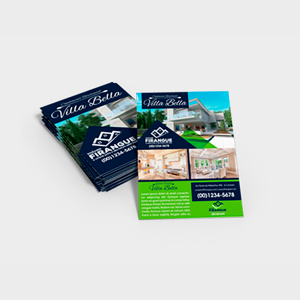 Flyers e Panfletos Couchê 150g 10x15cm 4x0 UV Total Frente e Verso Corte Reto 