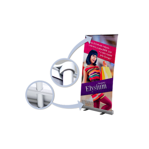 Roll Up Completo Lona Brilho 280g ou Tecido Dohler 80cm x 200cm ou 100cm x 200cm 4X0 Cor branca  